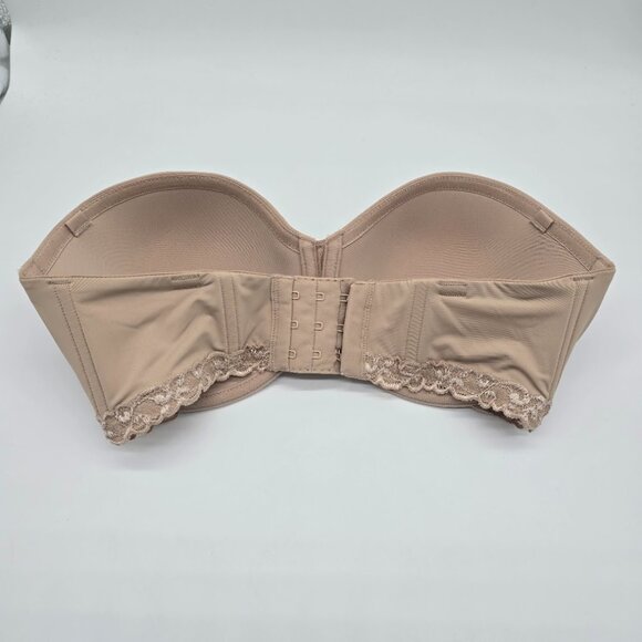 Natori Pure Luxe Strapless Bra Womens 34D Beige Convertible Underwire Contour - Picture 6 of 12